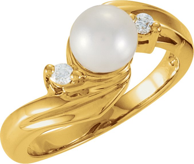 Cultured Pearl 6.5mm and Diamond Ring .13 CTW Ref 437516