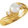 Cultured Pearl 6.5mm and Diamond Ring .13 CTW Ref 437516