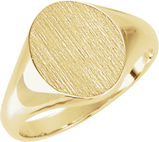 14K Yellow Oval Signet Ring