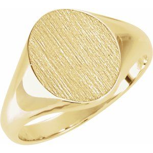10K Yellow Oval Signet Ring
