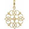 14K Yellow 27x18.75 mm Floral Inspired Pendant Ref. 4196093