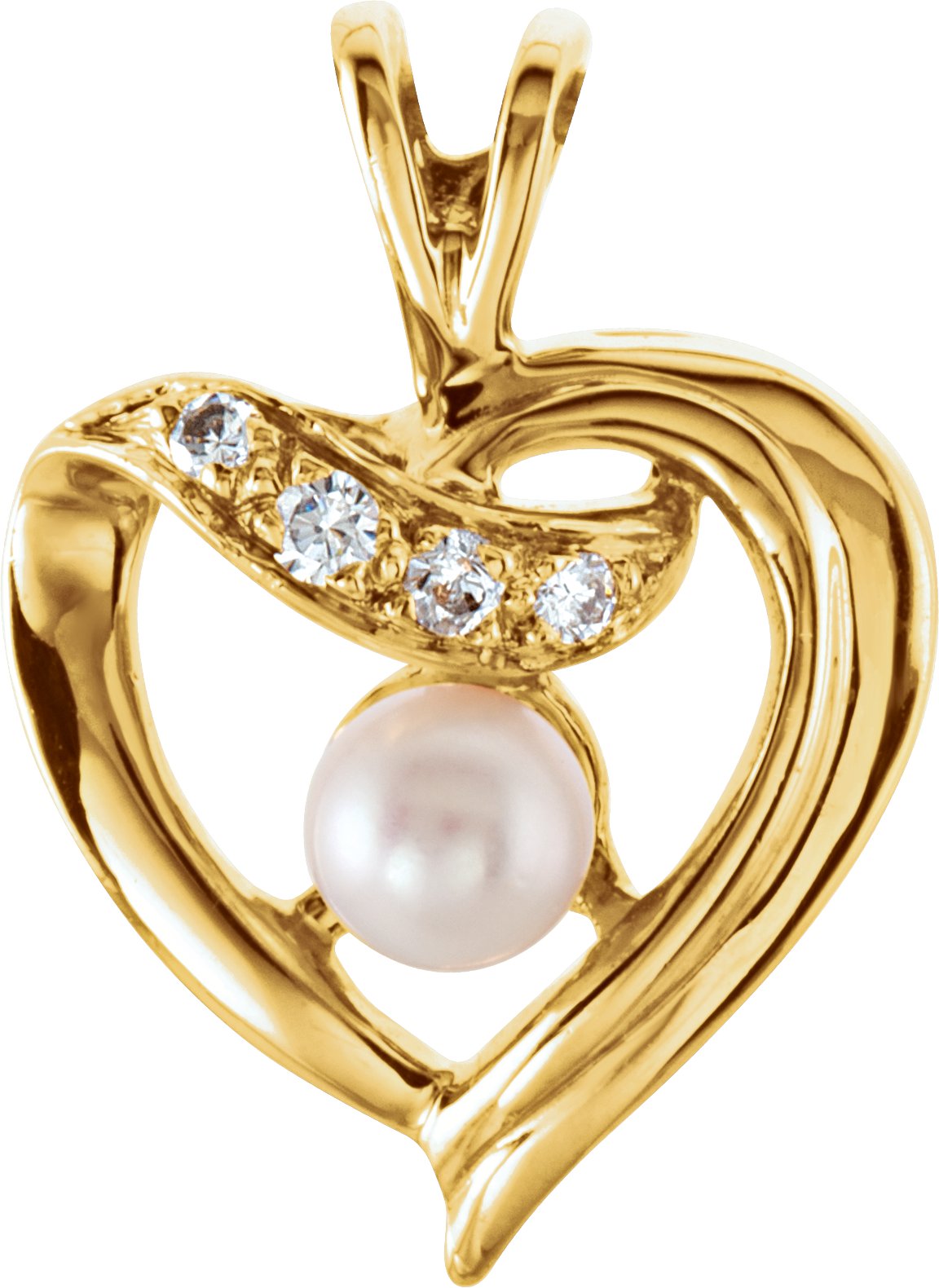 Heart Shape Pendant Mounting for Pearl Center