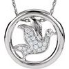 Sterling Silver .125 CTW Diamond Dove Circle 18 inch Necklace Ref. 3903314