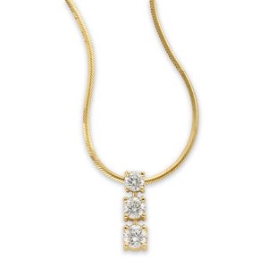 3 Stone Diamond Pendant Slide on Chain .75 CTW Ref 428487