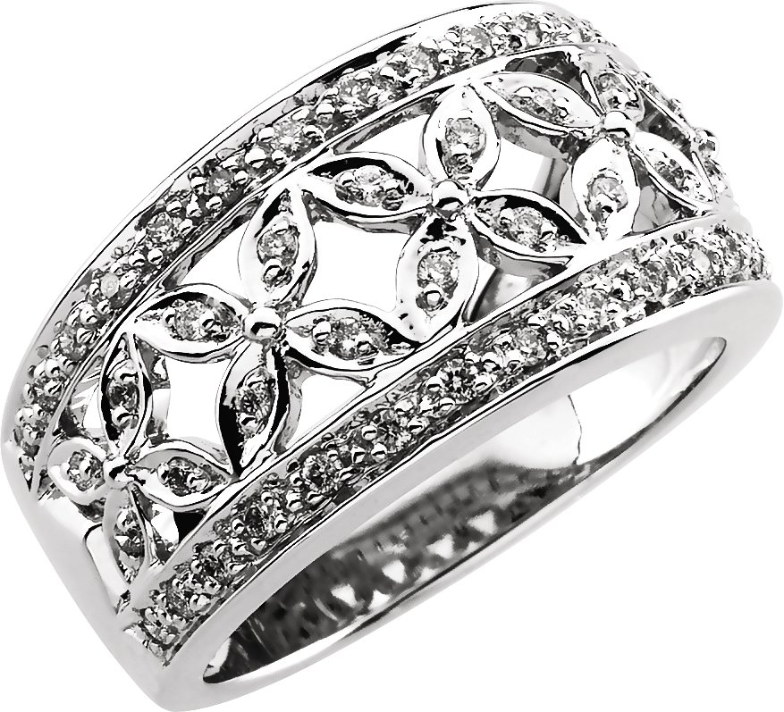 14K White 1/3 CTW Diamond Band