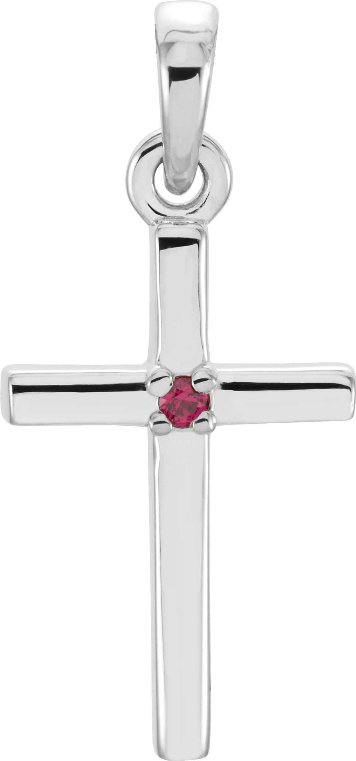 14K White 19.2x9 mm Ruby Cross Pendant Ref. 11193099