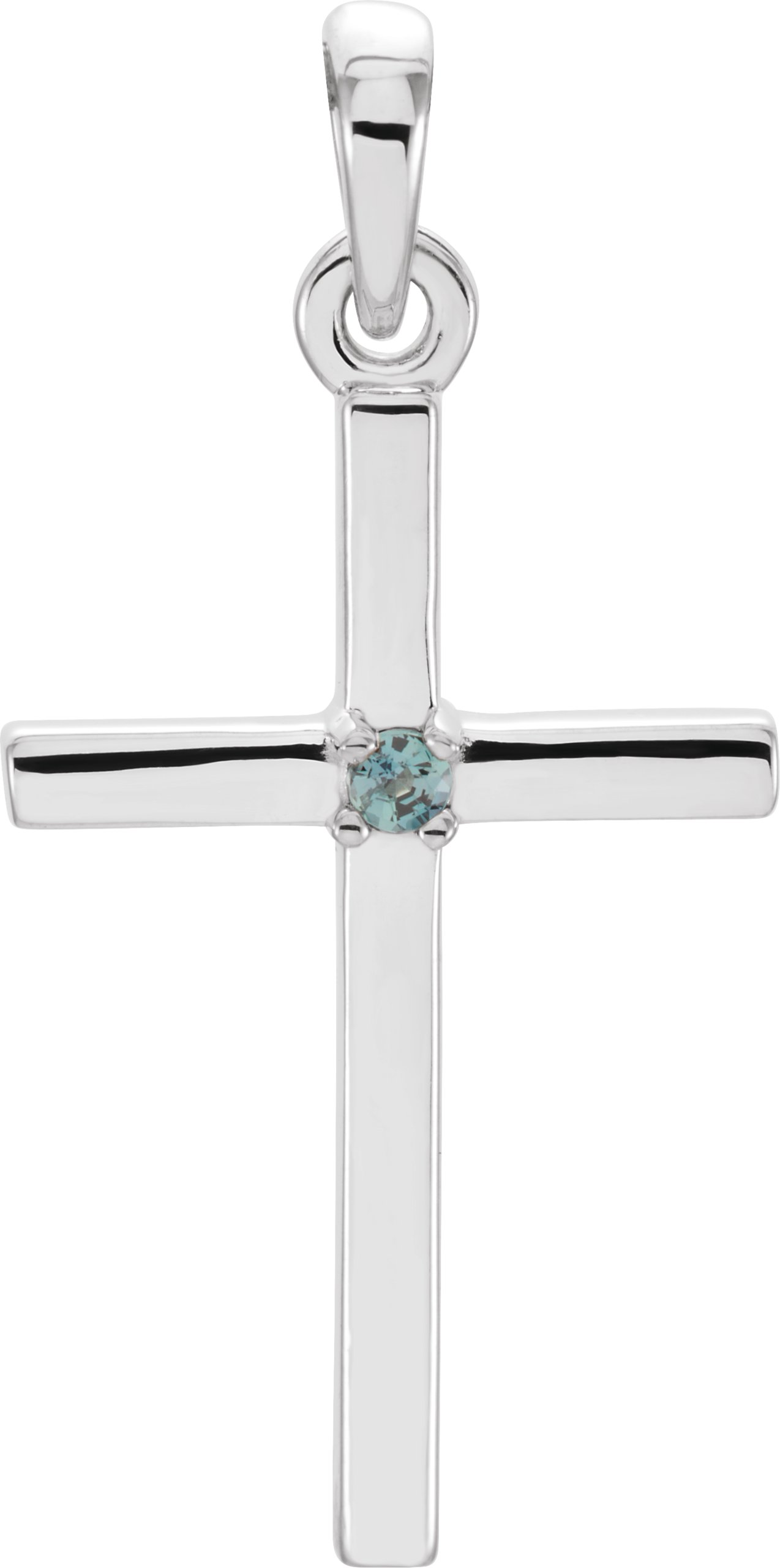 14K White 22.6x11.4 mm Alexandrite Cross Pendant Ref. 11209982