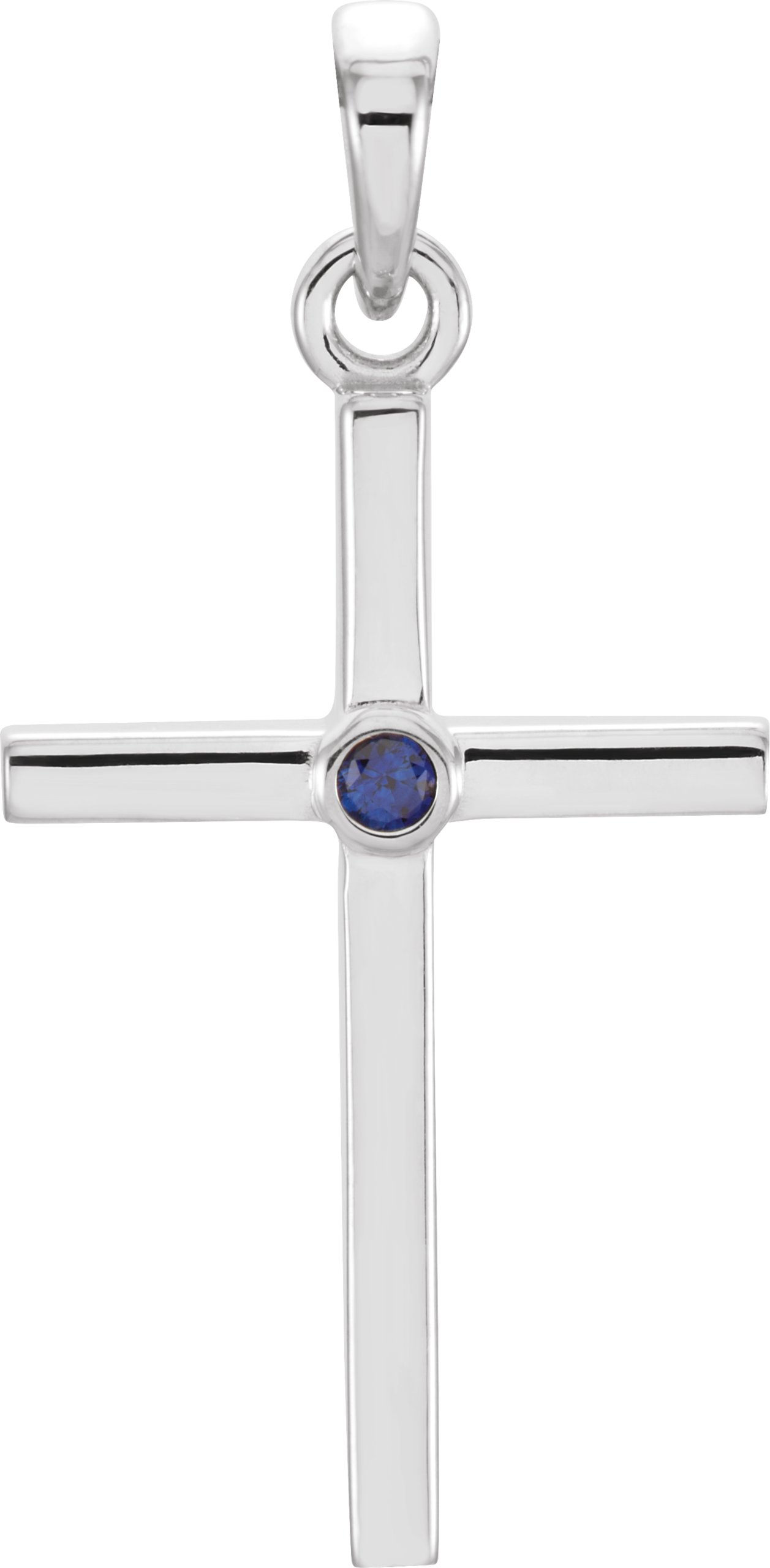 Platinum 22.65x11.4 mm Blue Sapphire Cross Pendant Ref. 11214193