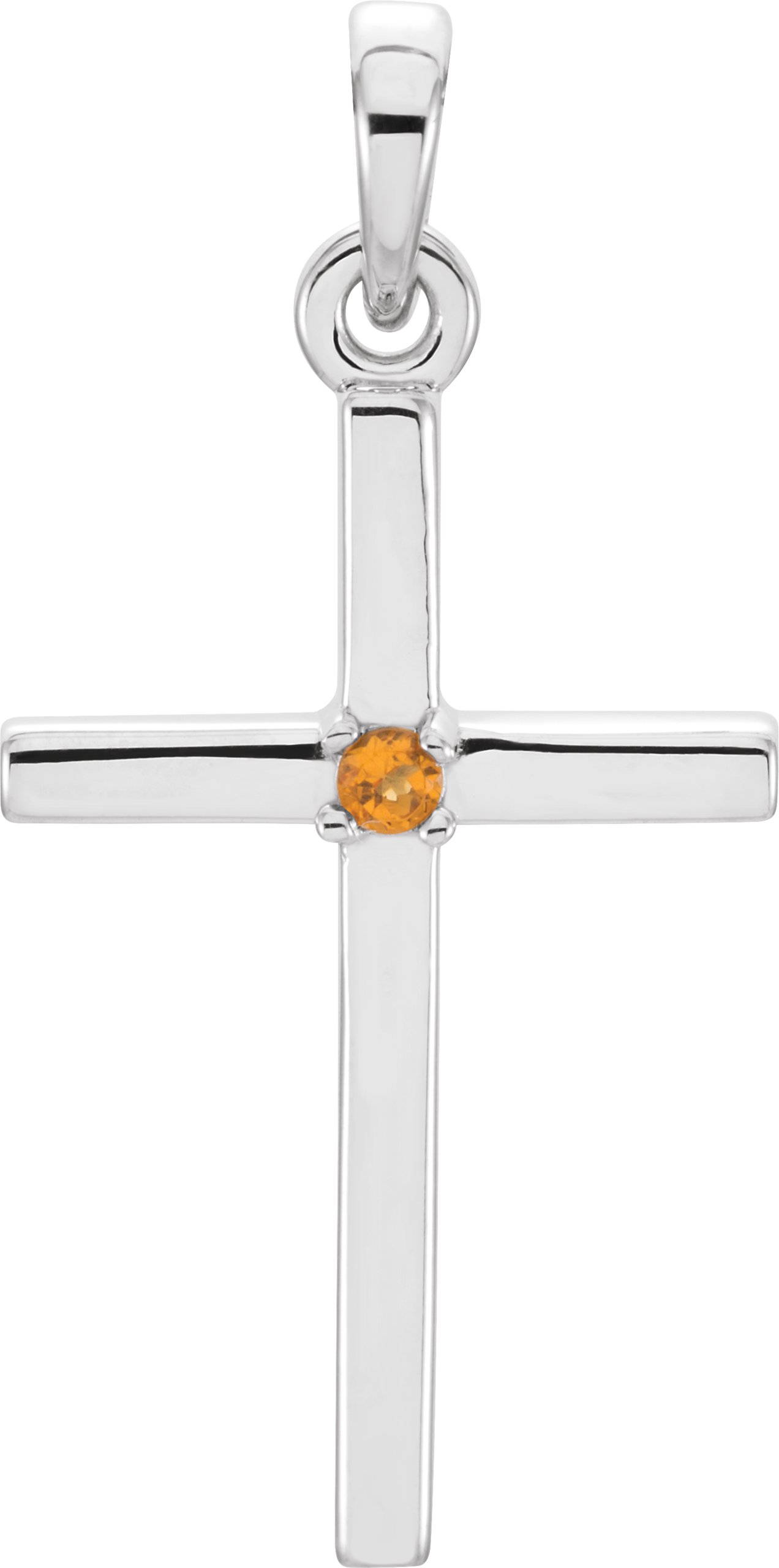 14K White 22.65x11.4 mm Citrine Cross Pendant Ref. 11215954