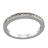 14K White 1/6 CTW Natural Diamond Band for 3.8 mm Engagement Ring 