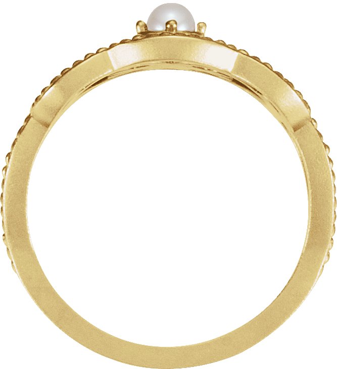 Alternative view of Granulated Pearl Ring