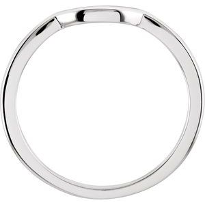 14K White Band for 6.5 mm Engagement Ring