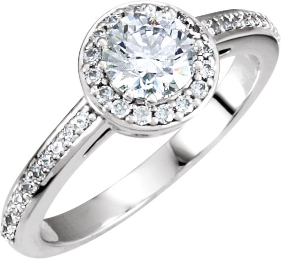 Halo-Styled Engagement Ring Mounting or Band