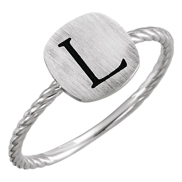 Continuum Sterling Silver Antique Engravable Rope Ring 