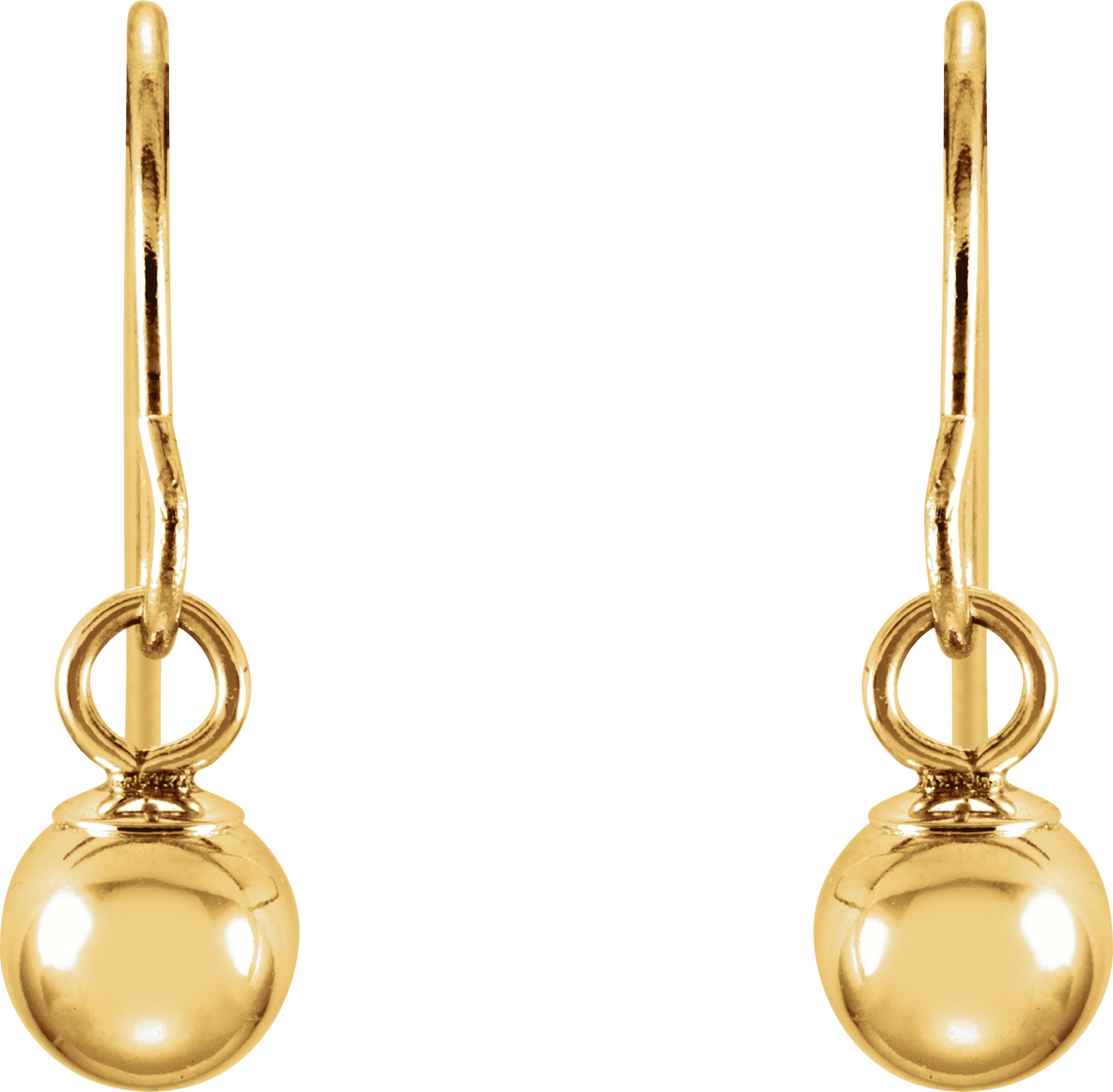 14K Yellow 4 mm Ball Earrings