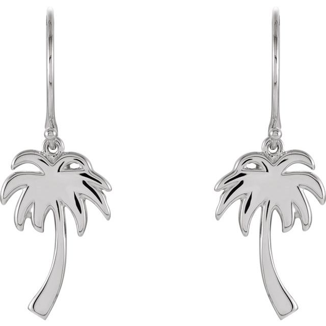 Sterling Silver Petite Palm Tree Earrings