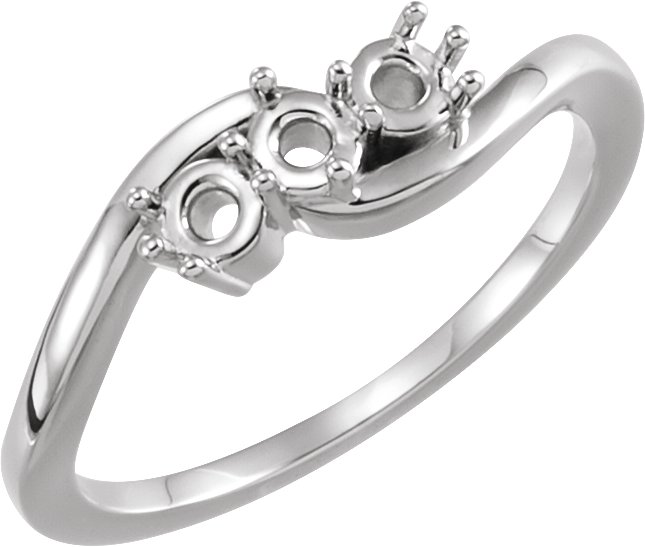 Round Three-Stone Ring Mounting