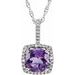 Sterling Silver Natural Amethyst & .015 CTW Natural Diamond 18