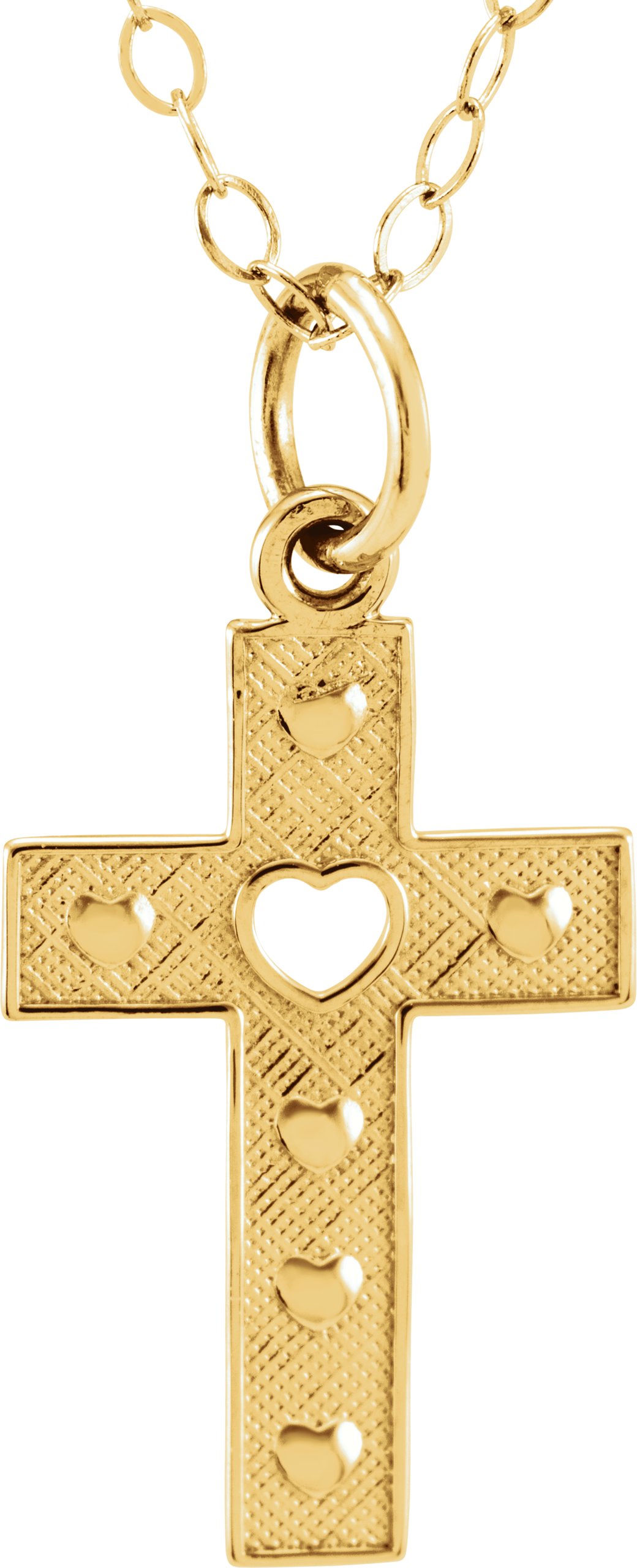 Childrens Cross with Heart Pendant 14.5 x 9mm Ref 620145