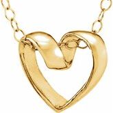 Youth Ribbon Heart Necklace
