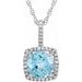 Sterling Silver 7 mm Natural Sky Blue Topaz & .015 CTW Natural Diamond 18