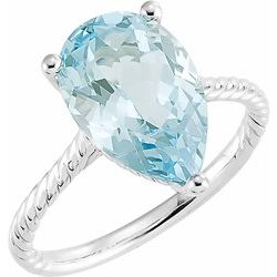 Sky Blue Topaz Rope Ring or Mounting