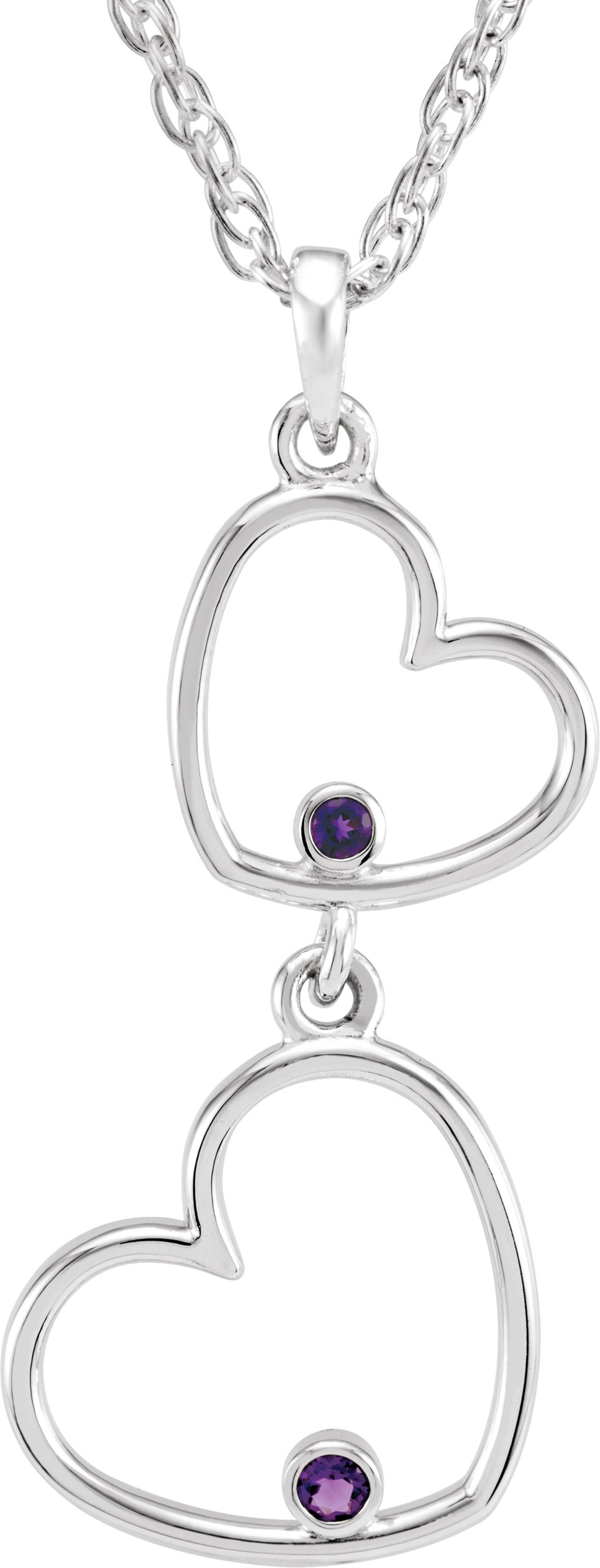 Double Heart Pendant or Necklace
