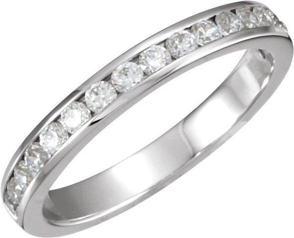 14K White Gold 1/2 CTW Natural Diamond Band