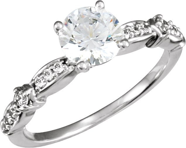 Accented Engagement Ring or Band Mounting