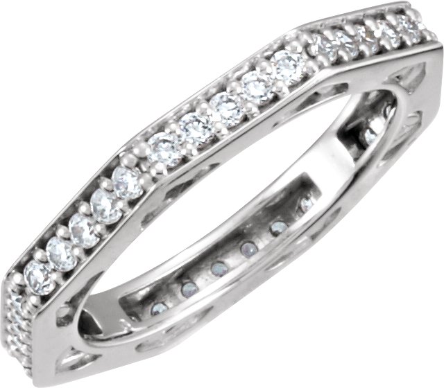 18K White .50 CTW Diamond Eternity Band Size 5.5 Ref 2947926