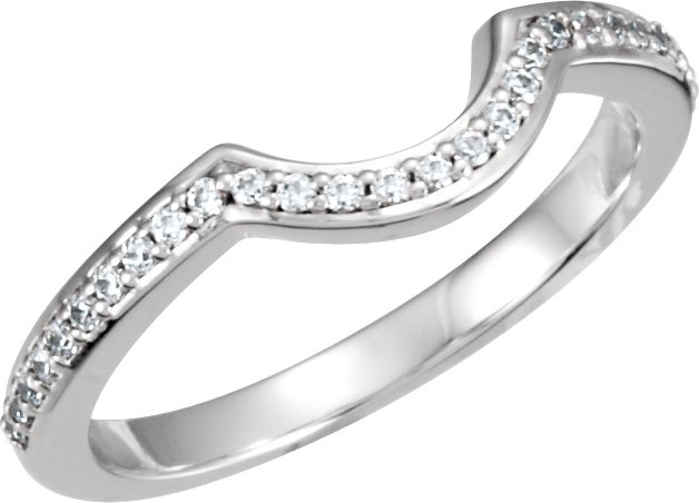 14K White 1/5 CTW Natural Diamond Band