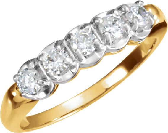 1/3 CTW Natural Diamond Anniversary Band – 14K White/Yellow Gold