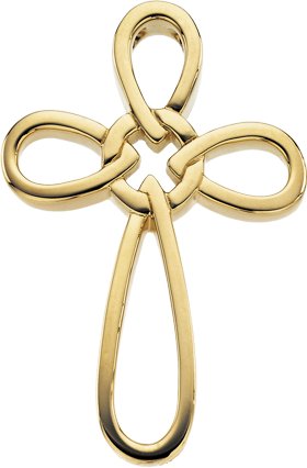 14K Yellow 34.25x24 mm Cross Pendant