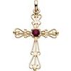 Cross Pendant with Genuine Ruby 34 x 25mm Ref 612676