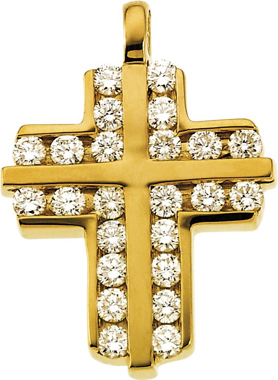 Channel Diamond Cross Pendant .72 CTW Ref 731406