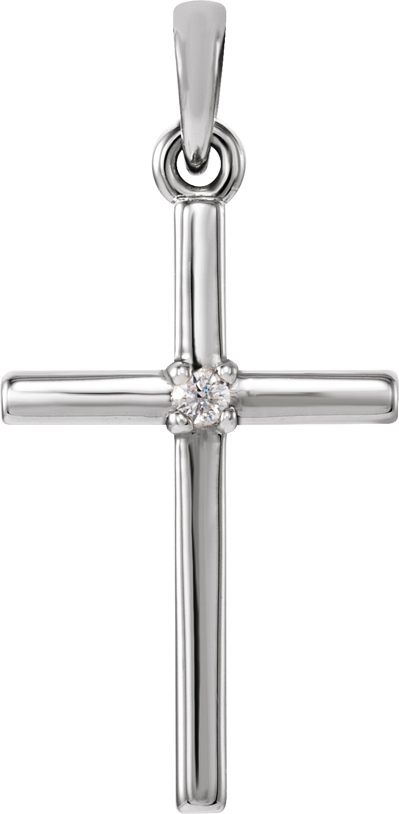 Sterling Silver 22.65x11.4 mm .015 CT Diamond Cross Pendant Ref. 12173061