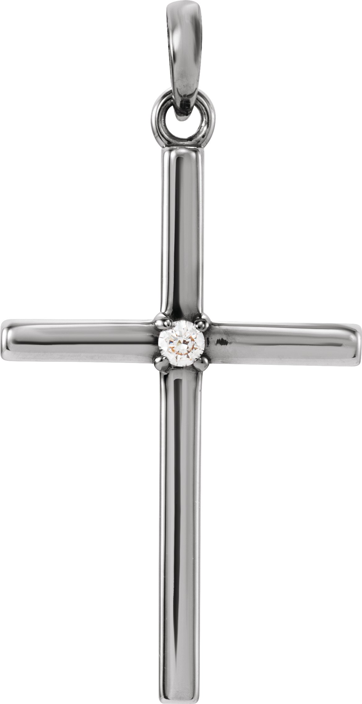 Sterling Silver 26.5x13.75 mm .02 CT Diamond Cross Pendant Ref. 12173062