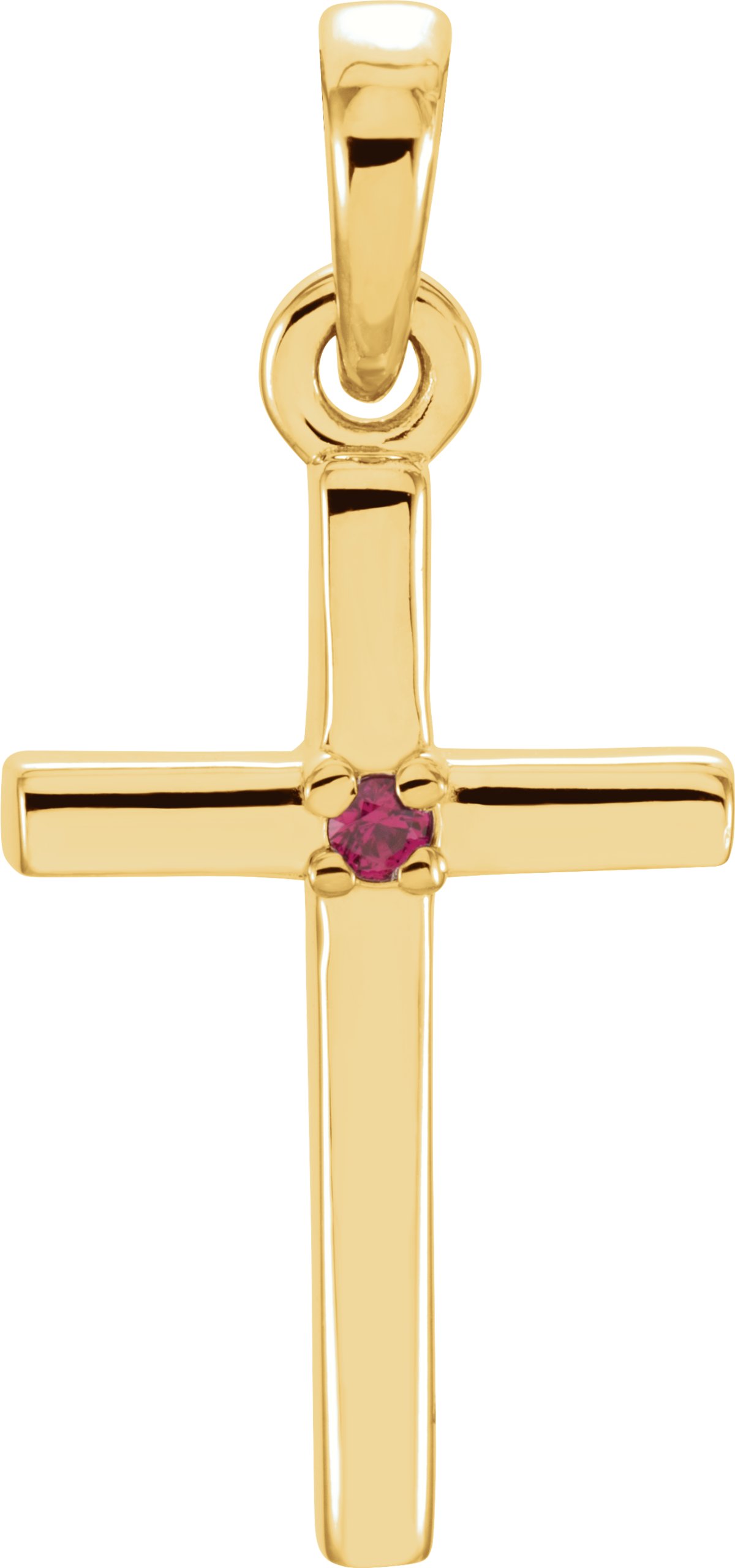 14K Yellow 19.2x9 mm Ruby Cross Pendant Ref. 11193156