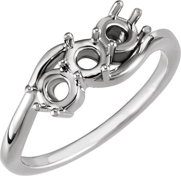 Round Three-Stone Ring Mounting