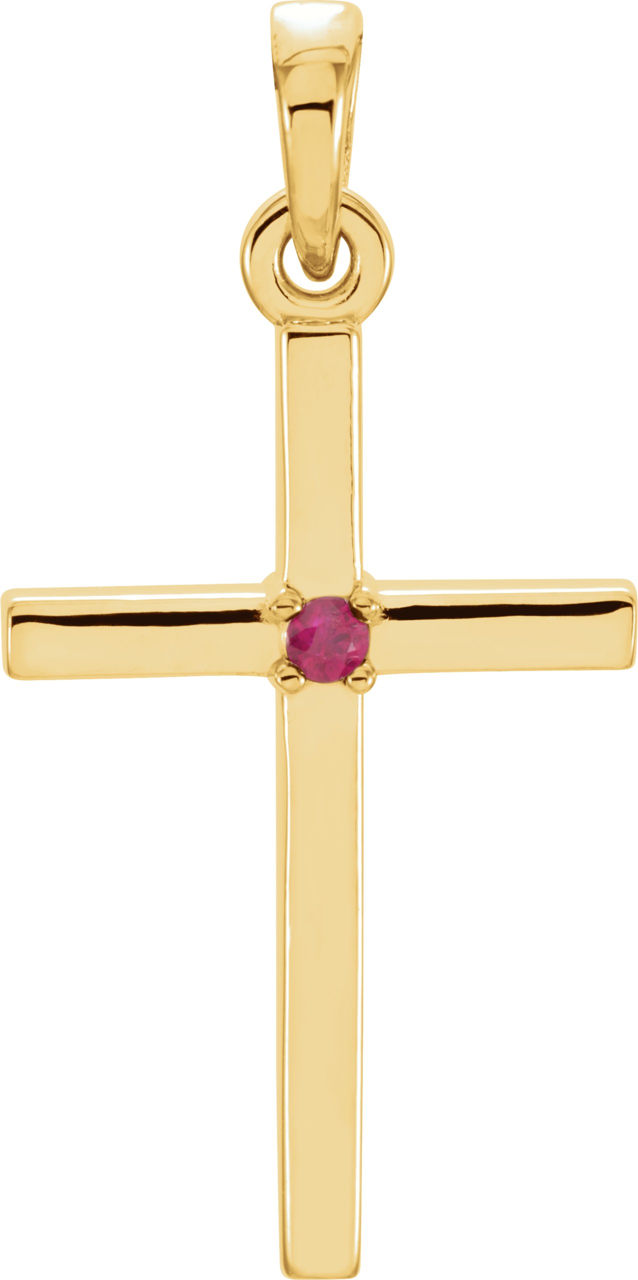 14K Yellow 22.65x11.4 mm Ruby Cross Pendant Ref. 11210057