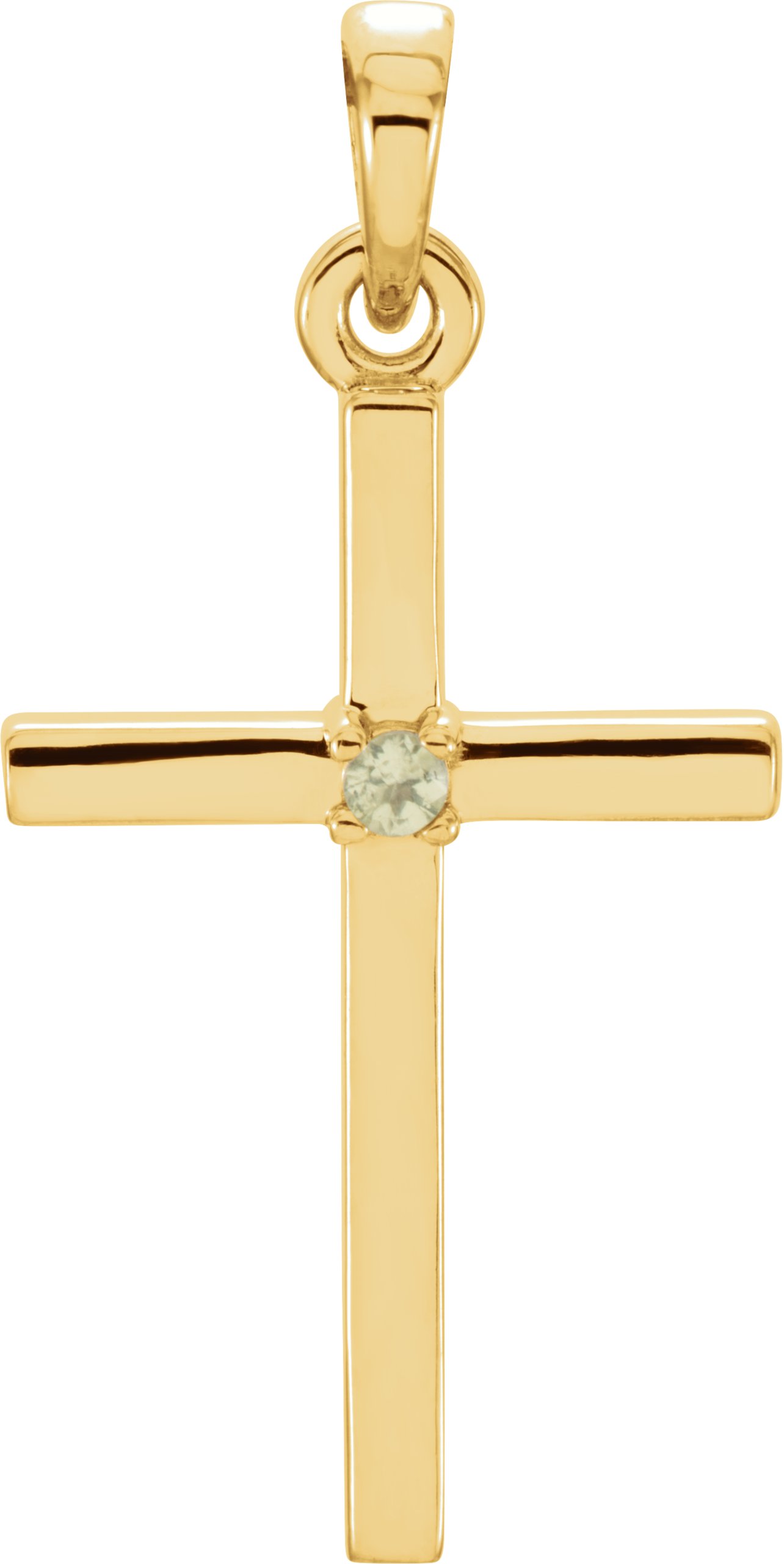 14K Yellow 22.65x11.4 mm Peridot Cross Pendant Ref. 11210091