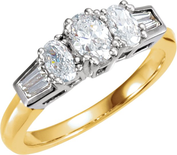 14K Yellow and White .90 CTW Diamond Anniversary Band Ref 40754