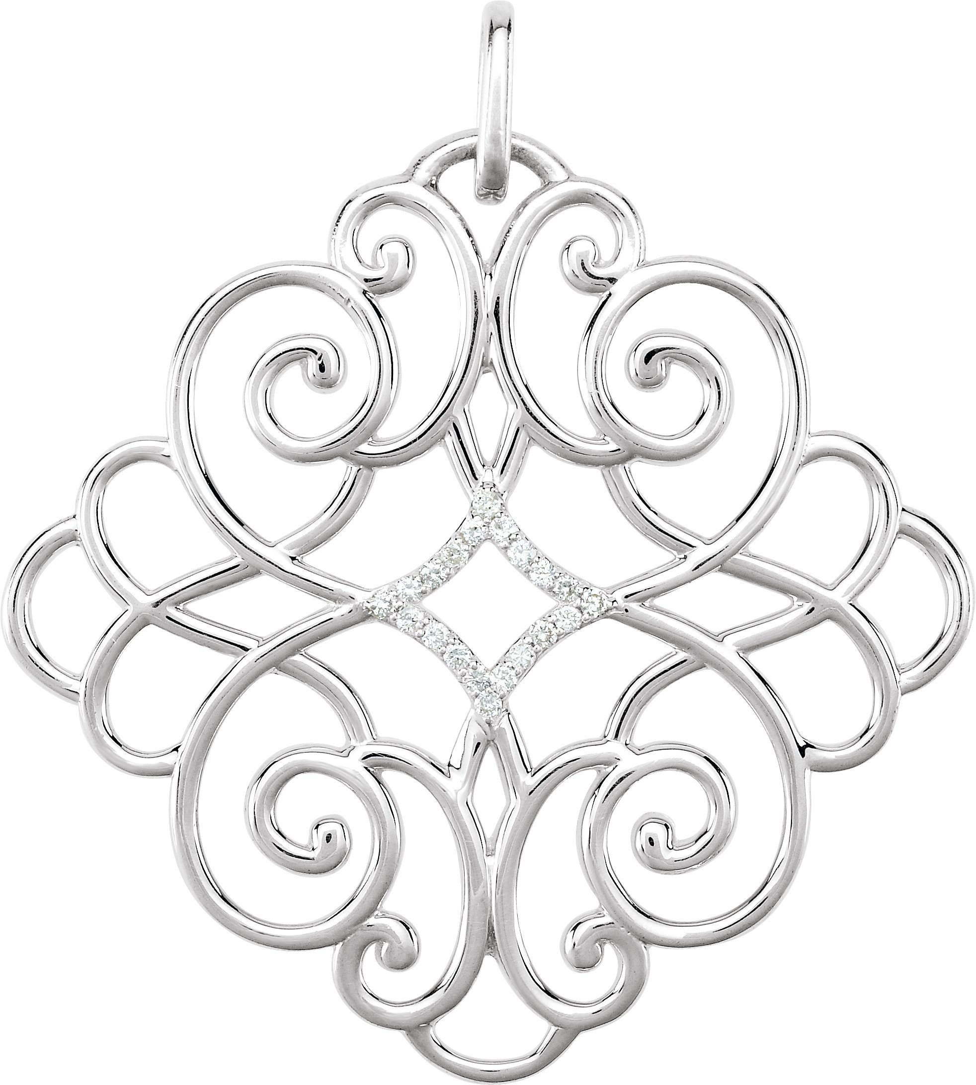 Sterling Silver .10 CTW Diamond Pendant Ref. 2945831