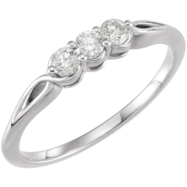 Platinum 1/4 CTW Natural Diamond Three-Stone Ring