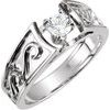 Platinum Scroll Design Cathedral Solitaire Engagement Ring .25 Carat Ref 722879