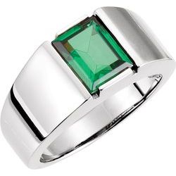 Men's Ring Mounting for Emerald/Octagon Center