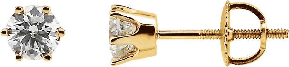 Round 6-Prong Stud Earrings