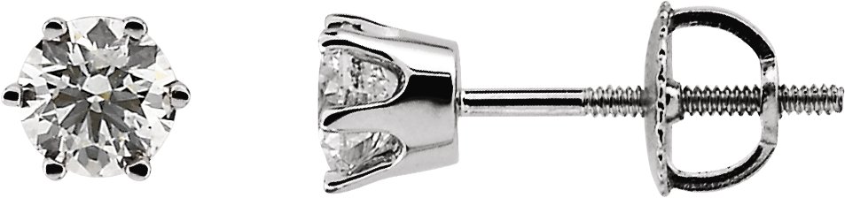 14K White 3/4 CTW Diamond Earrings