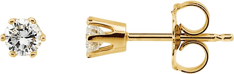 Round 6-Prong Stud Earrings