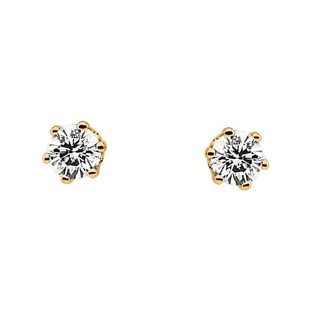 14K Yellow 1/5 CTW Natural Diamond Stud Earrings